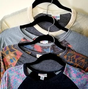 LOT of 4 Lularoe Randy Baseball Ts •Vintage soft